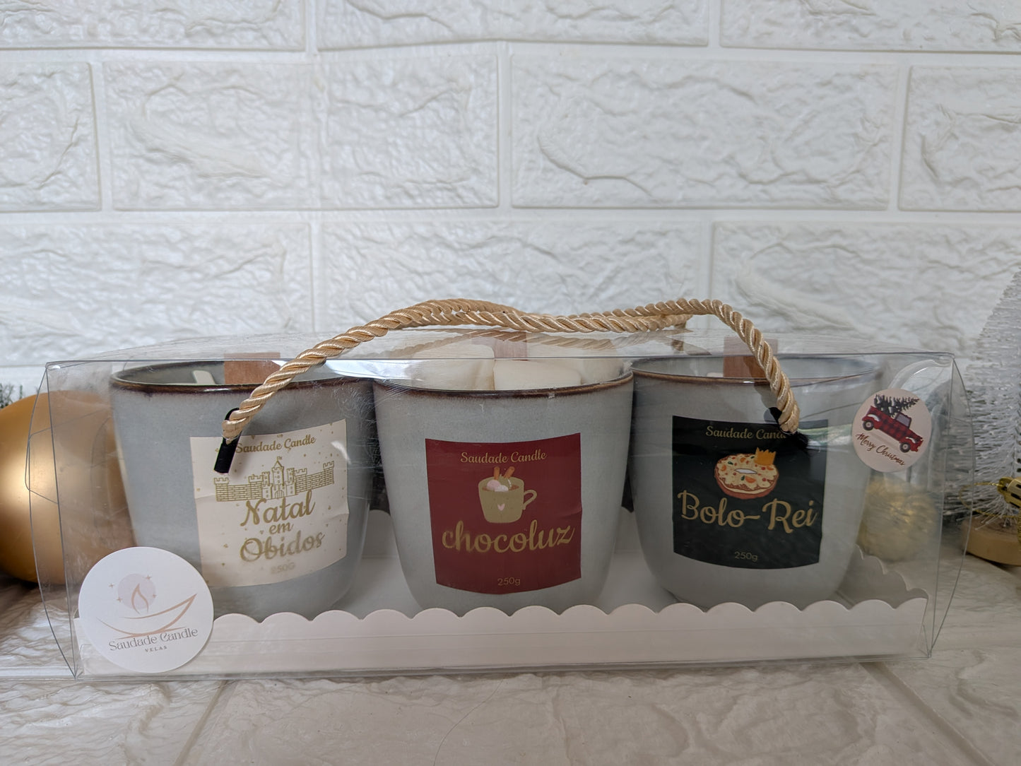 Set of 3 Christmas candles.