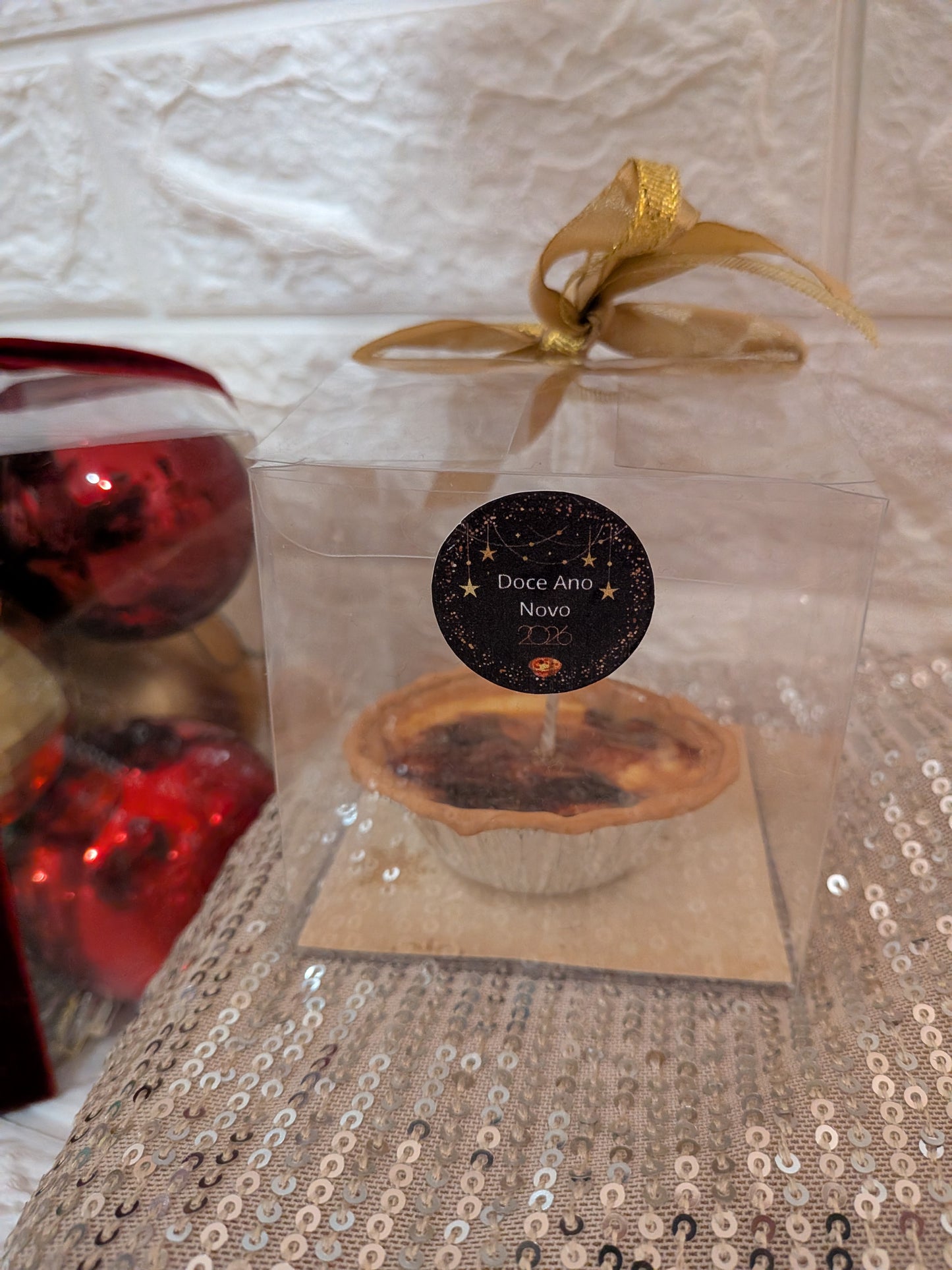 Bougie décorative naturelle 50 g – Parfum Pastel de Nata | Édition Nouvel An