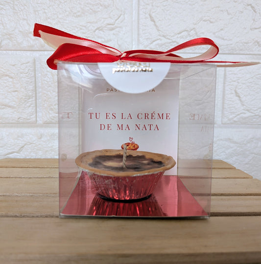 Bougie Pastel de Nata Édition Saint-Valentin 50g - Tu es la crème de ma nata