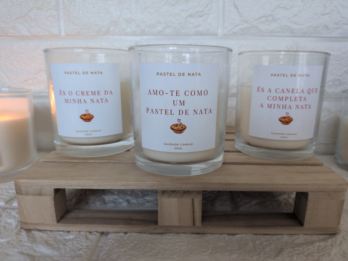 Bougie Pastel de Nata Édition Saint-Valentin 200g - Amo-te como um pastel de nata