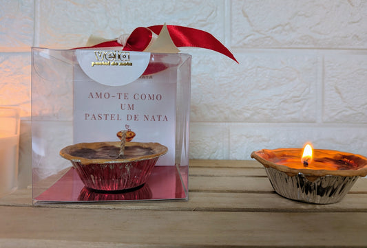 Bougie Pastel de Nata Édition Saint-Valentin 50g - Amo-te como um pastel de nata