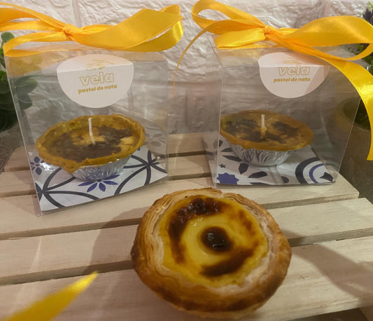 Candle in the shape of a real pastel de nata pafum pastel de nata