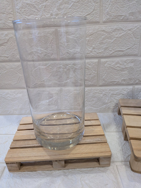 Vase en verre pour sable de cire