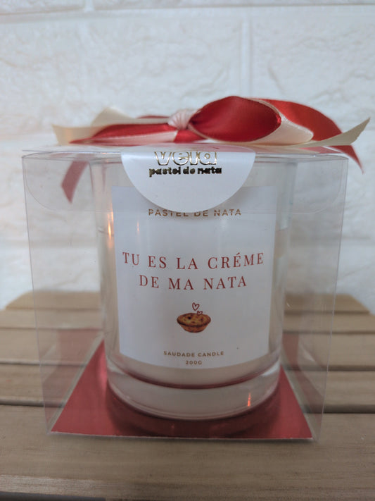 Bougie Pastel de Nata Édition Saint-Valentin 200g - Tu es la crème de ma nata