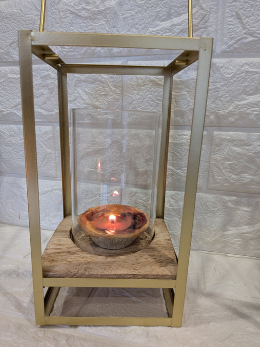 Duo Photophore Doré + Bougie Pastel de Nata Édition Saint-Valentin 50g