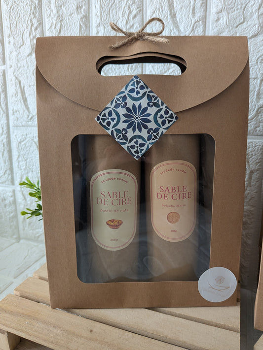Coffret Sable de Cire – Pastel de Nata & Bolacha (2 x 200g)