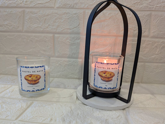 Duo Photophore Noir + Bougie Pastel de Nata 200g