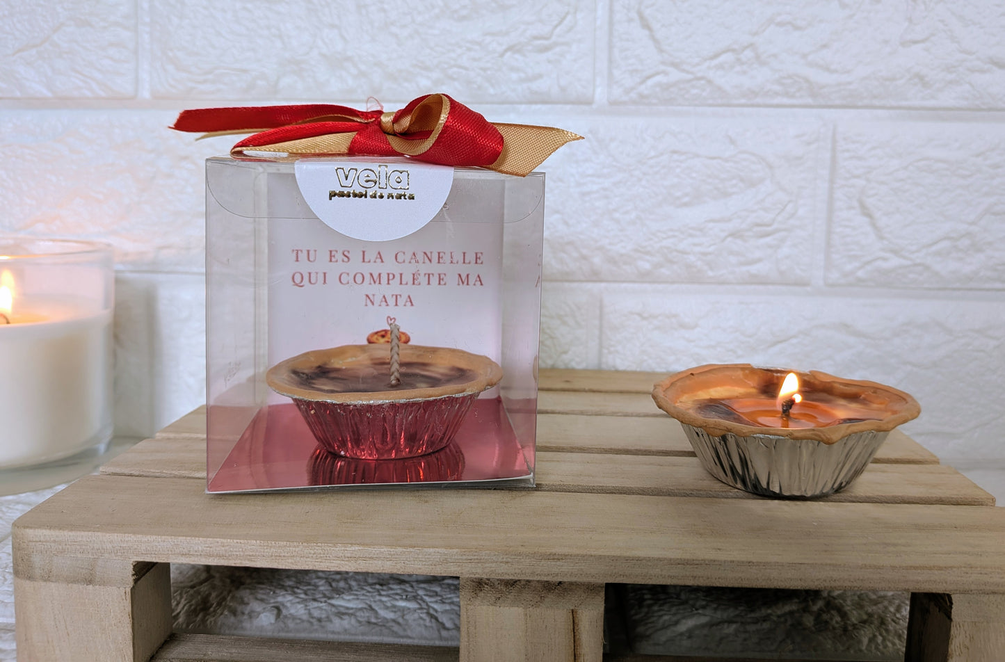 Bougie Pastel de Nata Édition Saint-Valentin 50g - Tu es la cannelle qui complète ma nata