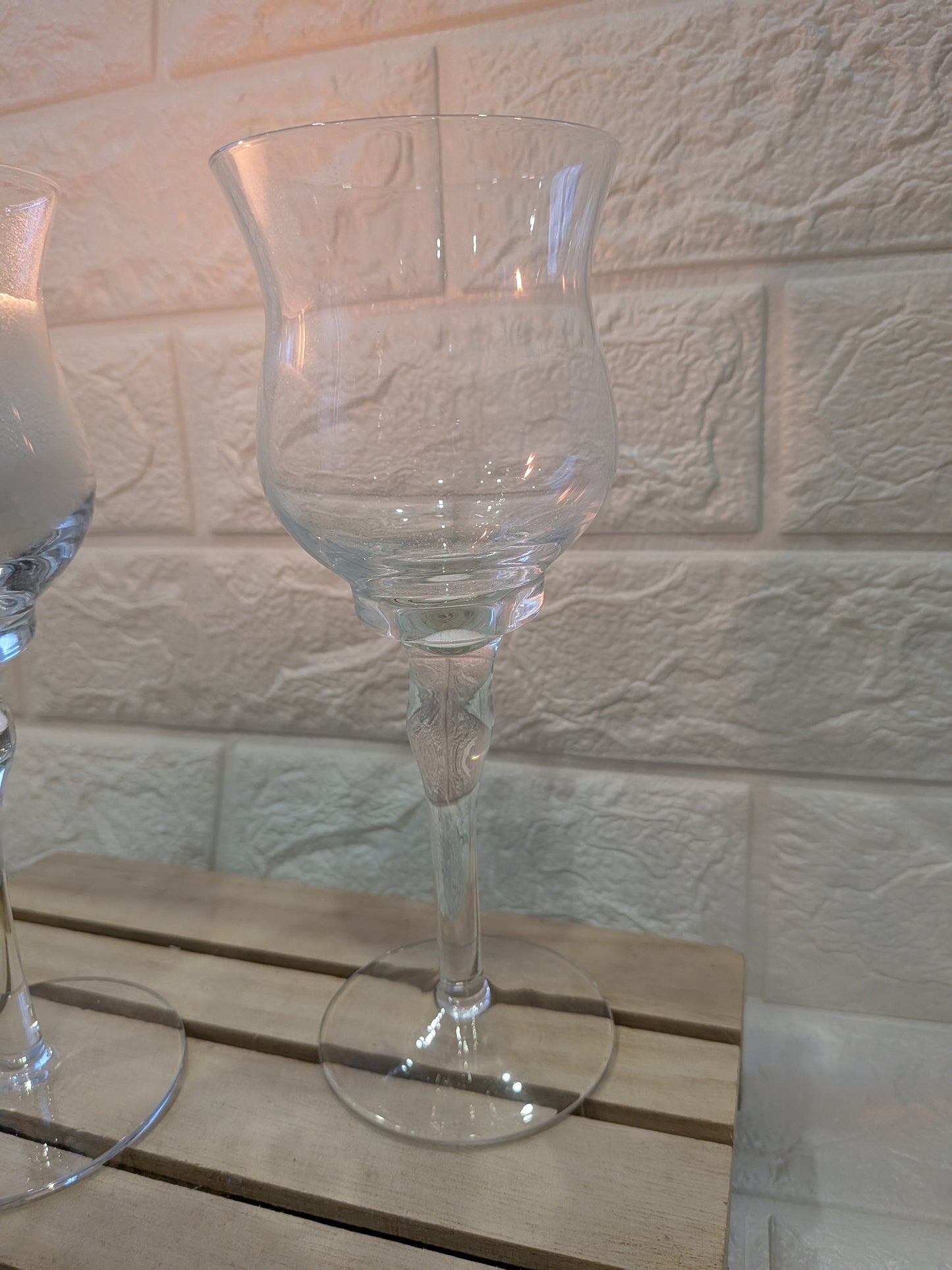 Photophore sur pied en verre