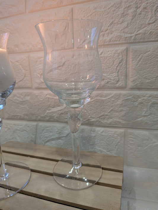 Photophore sur pied en verre