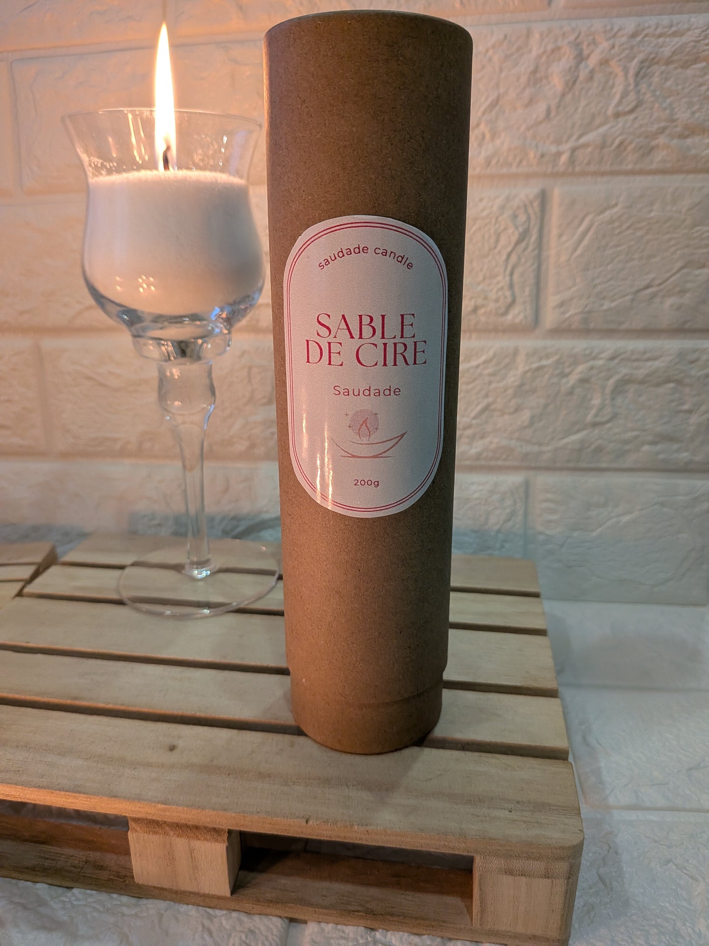 Photophore sur pied en verre