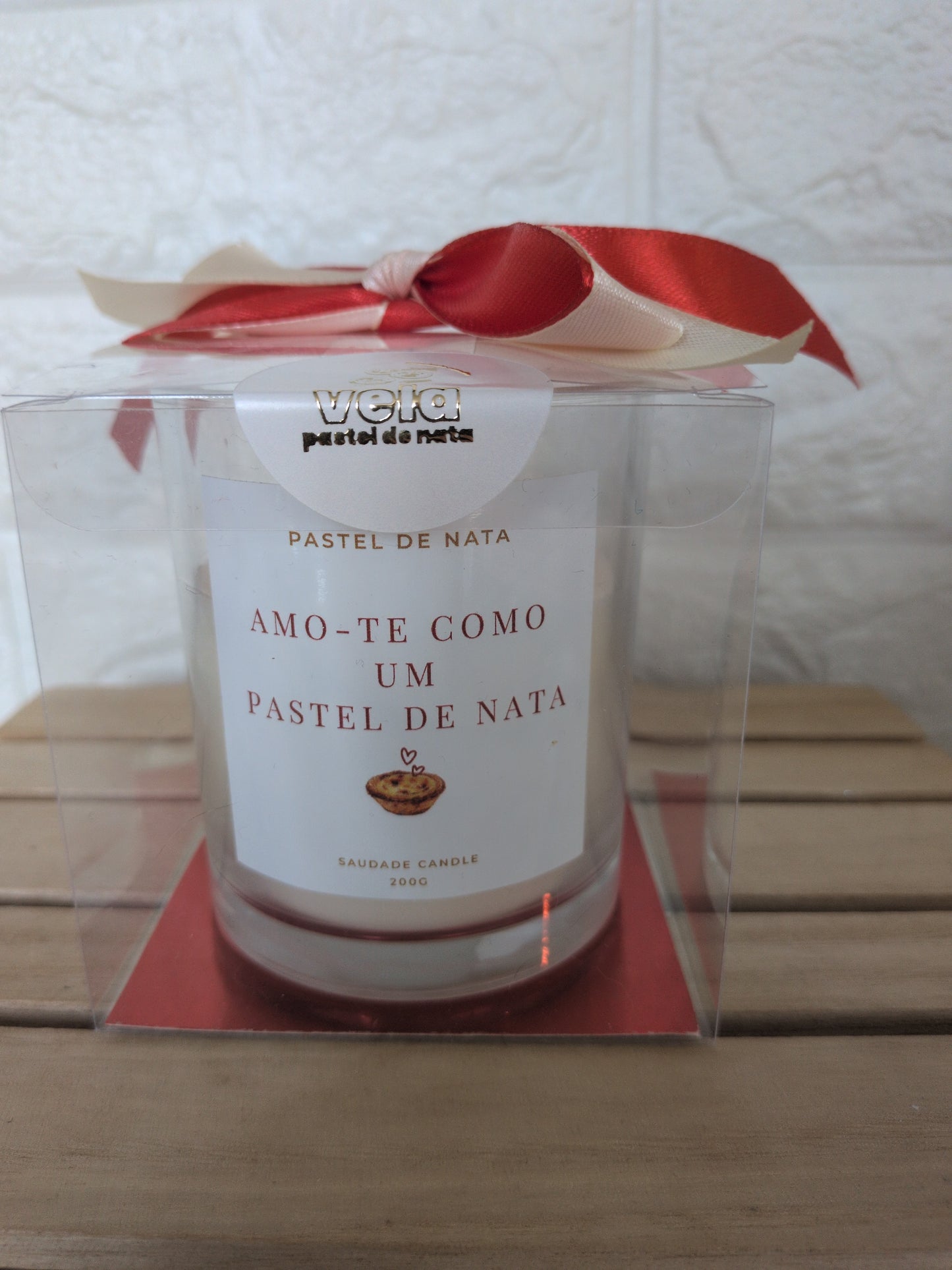 Bougie Pastel de Nata Édition Saint-Valentin 200g - Amo-te como um pastel de nata