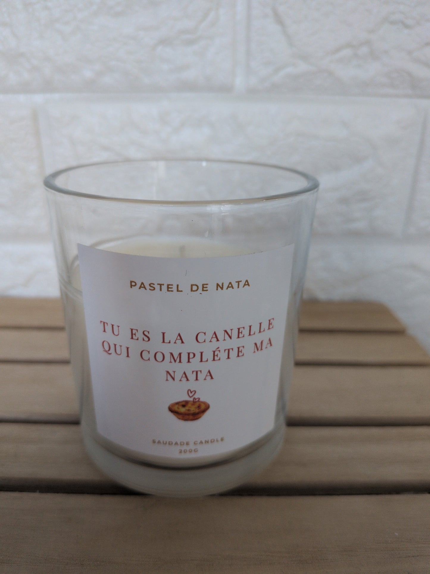 Bougie Pastel de Nata Édition Saint-Valentin 200g - Tu es la cannelle qui complète ma nata