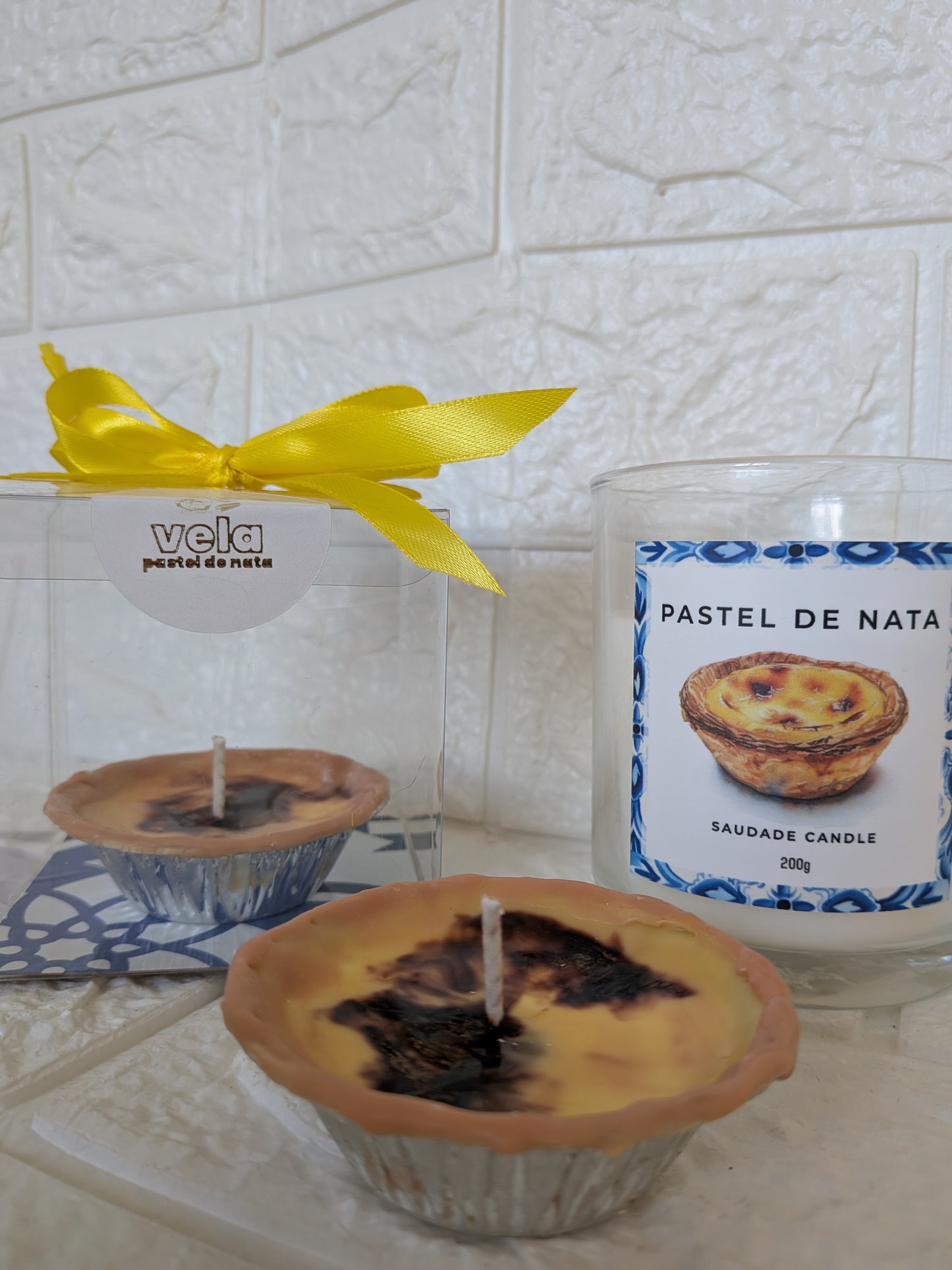 Candle in the shape of a real pastel de nata pafum pastel de nata