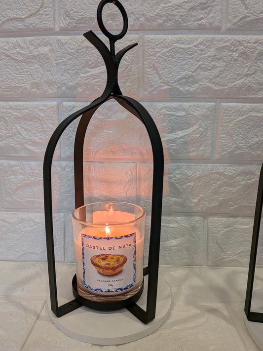 Duo Photophore Noir + Bougie Pastel de Nata 200g