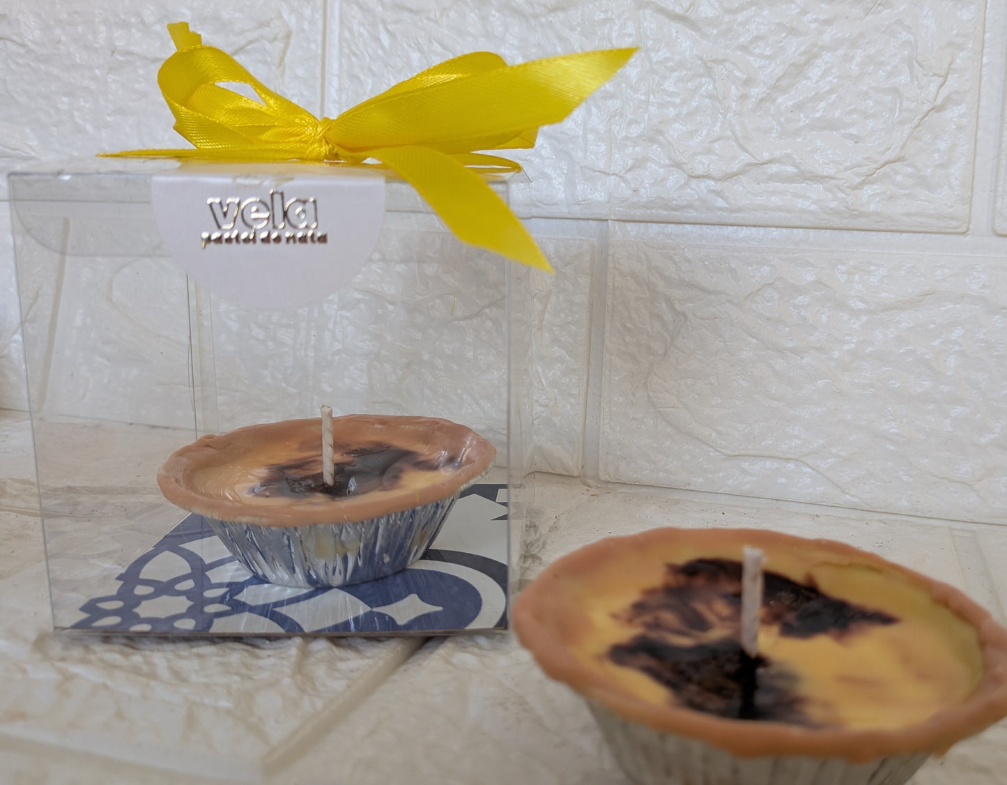 Candle in the shape of a real pastel de nata pafum pastel de nata