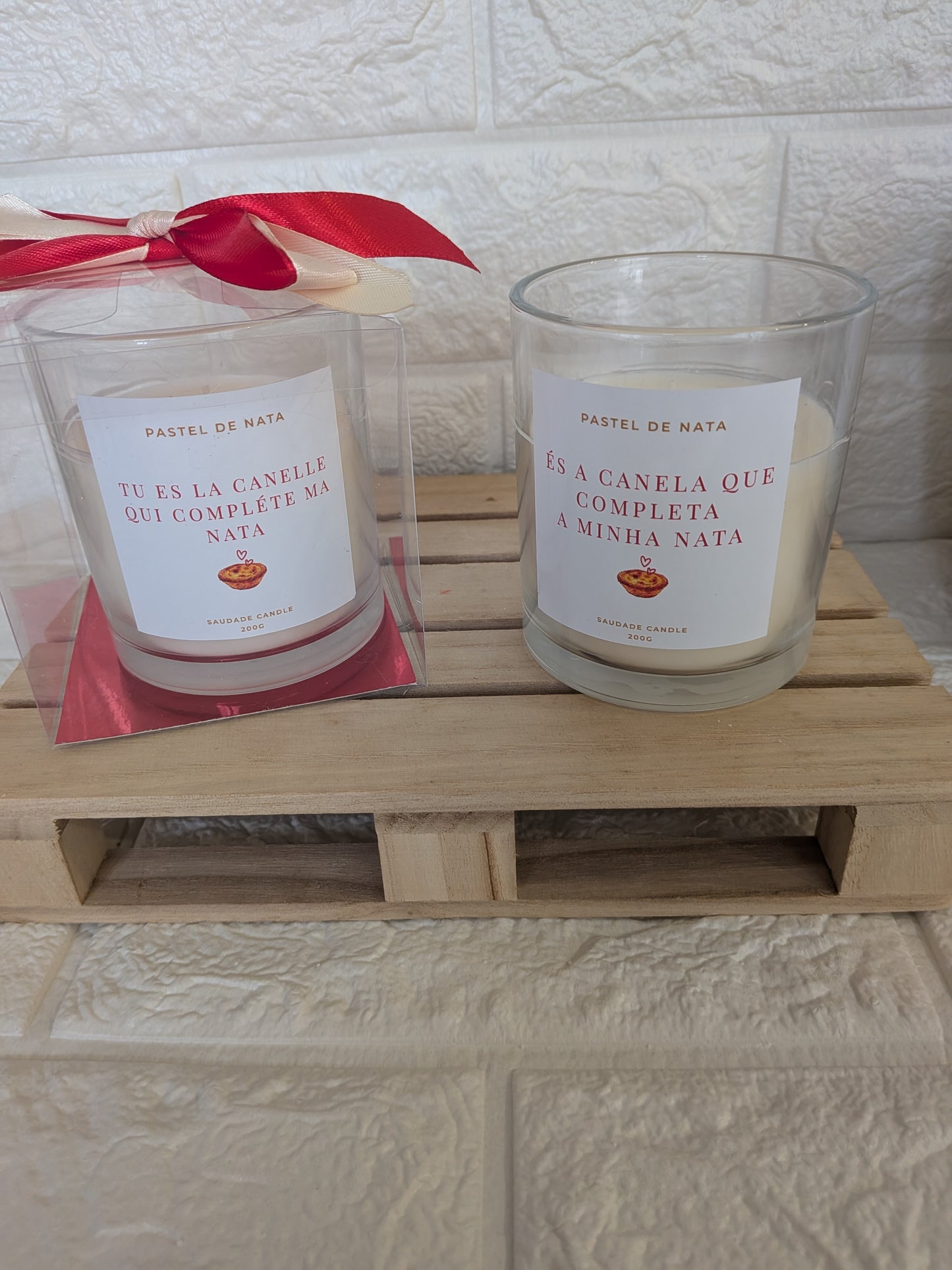 Bougie Pastel de Nata Édition Saint-Valentin 200g - Tu es la cannelle qui complète ma nata