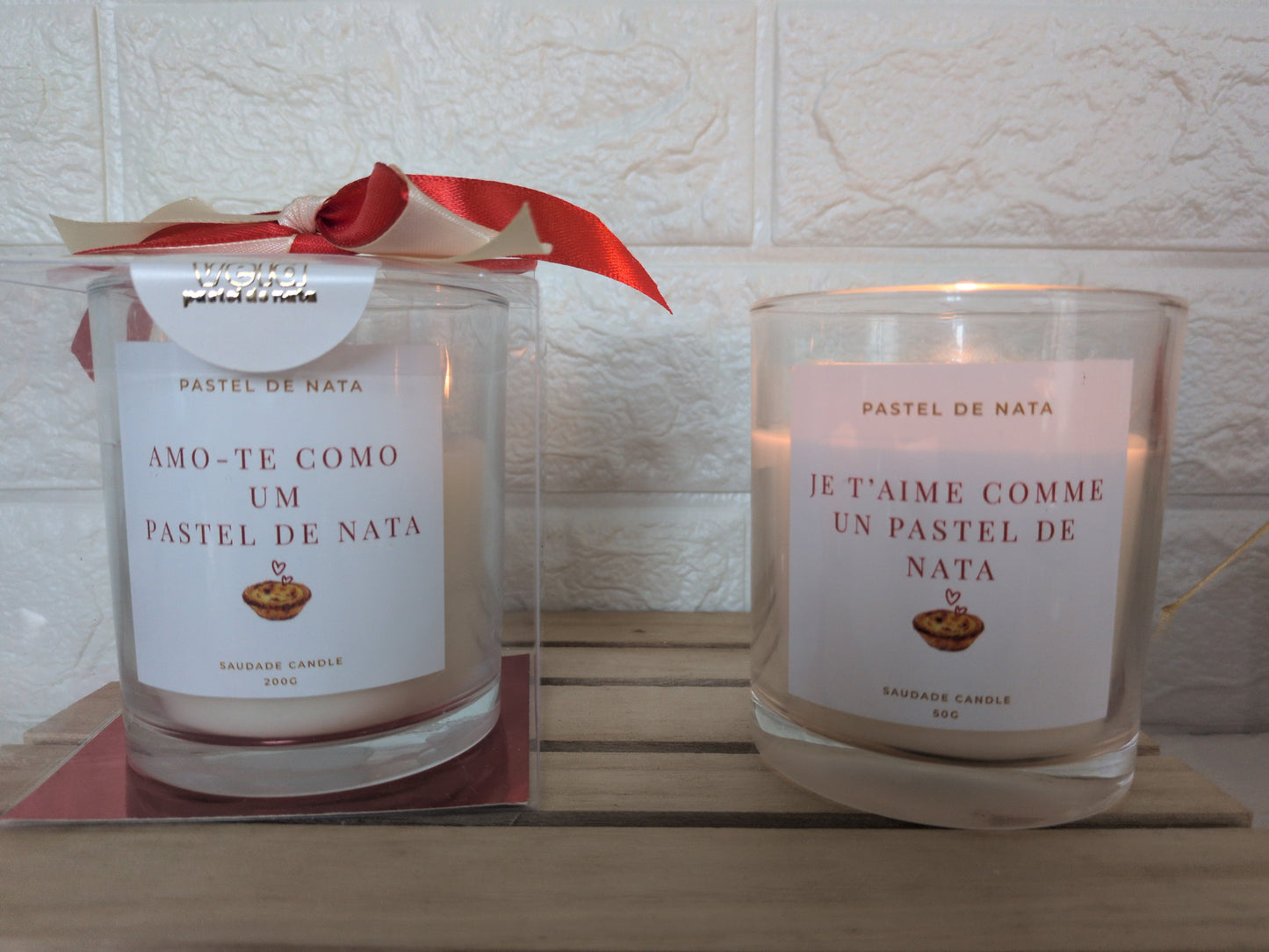 Bougie Pastel de Nata Édition Saint-Valentin 200g - Amo-te como um pastel de nata