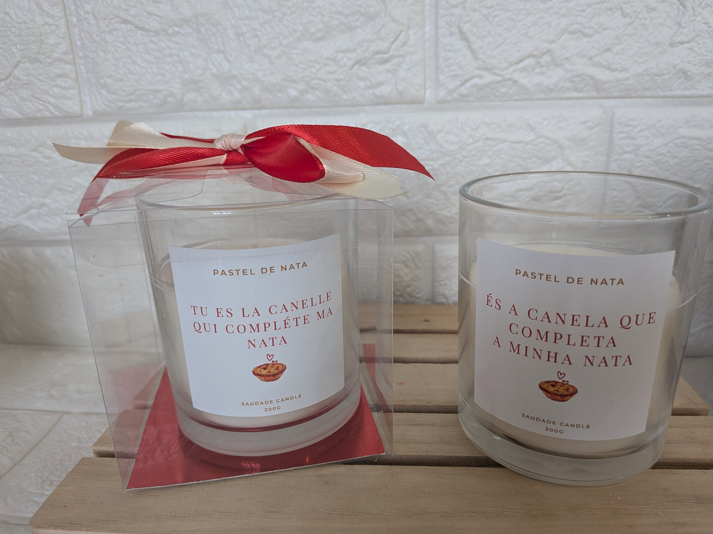 Bougie Pastel de Nata Édition Saint-Valentin 200g - Tu es la cannelle qui complète ma nata