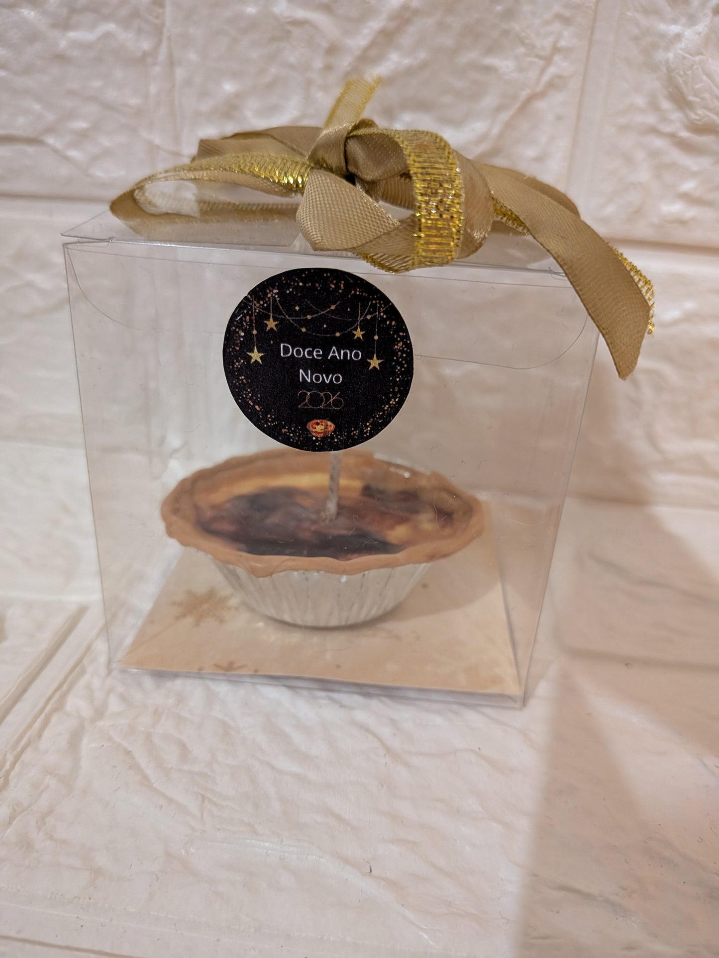 Bougie décorative naturelle 50 g – Parfum Pastel de Nata | Édition Nouvel An